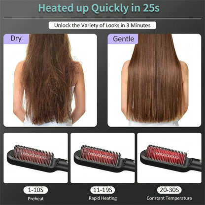 Hair Straightener Negative Ion Curling Hot Comb Brush
