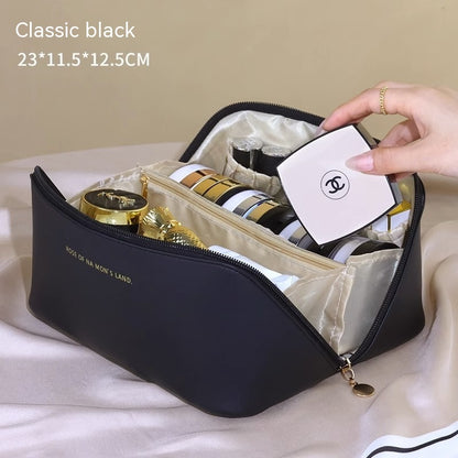 Large Capacity PU Leather Travel Makeup Bag