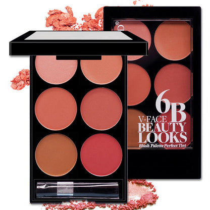 Six Color Blush Palette Multicolor Face Makeup