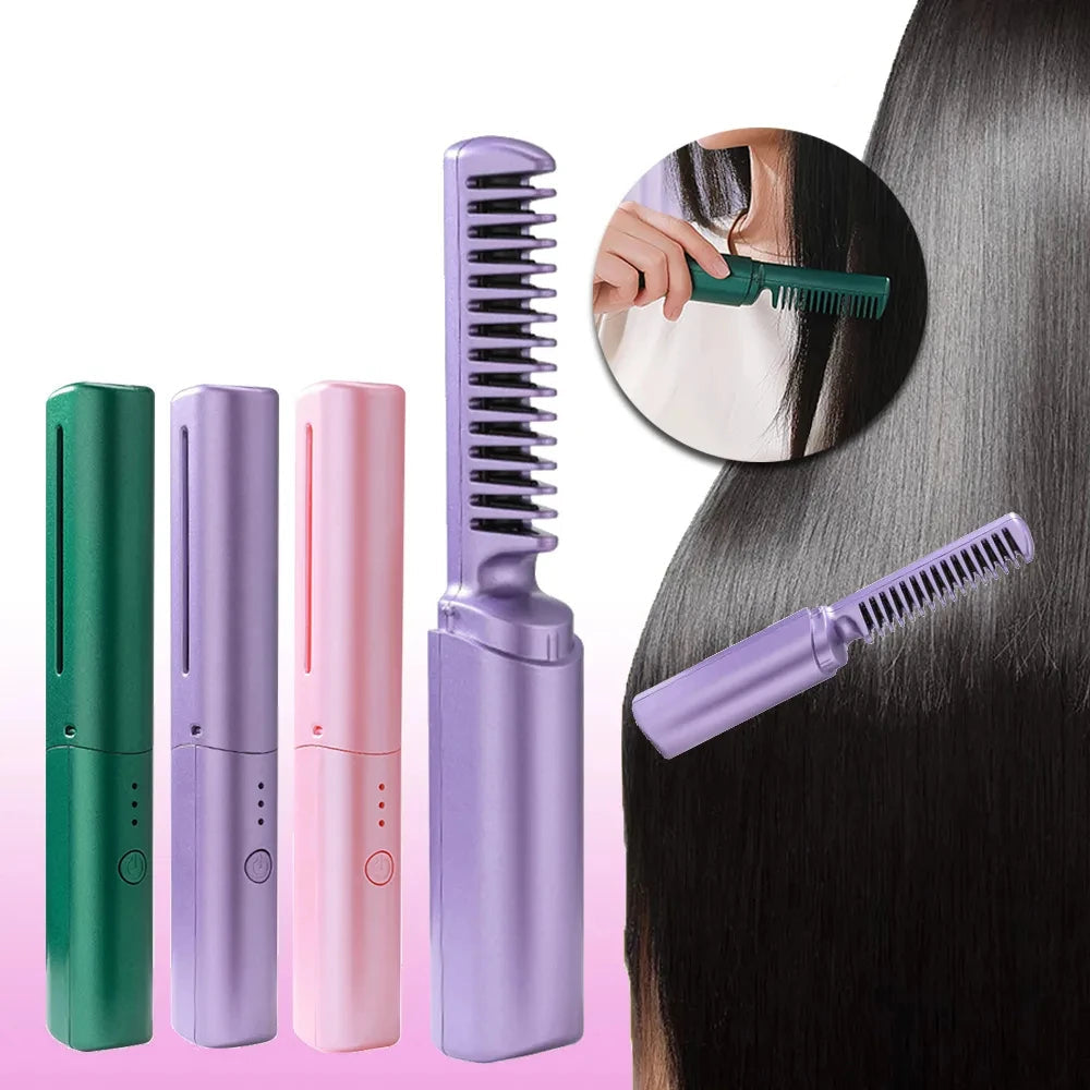 Wireless Hair Straightener Curler Comb