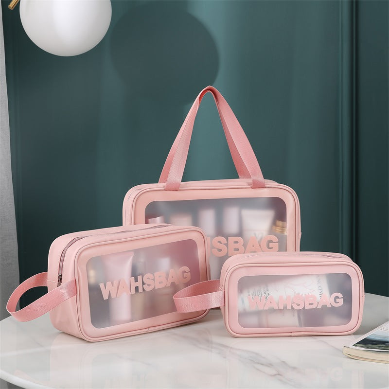 Transparent PU PVC Makeup Bag Set