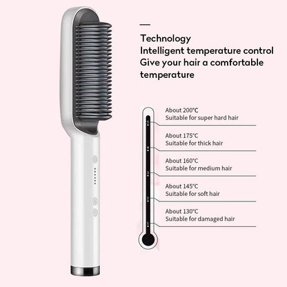 Hair Straightener Negative Ion Curling Hot Comb Brush