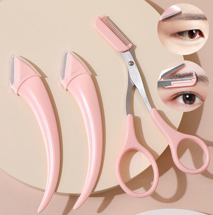 Curved Eyebrow Trimming Knife Comb