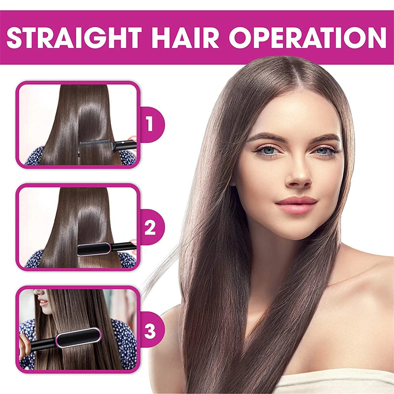 Hair Straightener Negative Ion Curling Hot Comb Brush